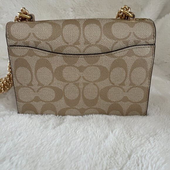 Coach Mini Klare Crossbody Bag In Signature Canvas/Gold/Sand/Chalk - Picture 9 of 16